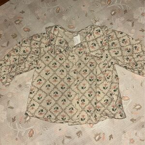 H&M Cream Floral Top